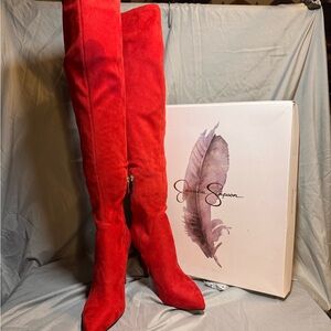Jessica Simpson Red Suede Boots